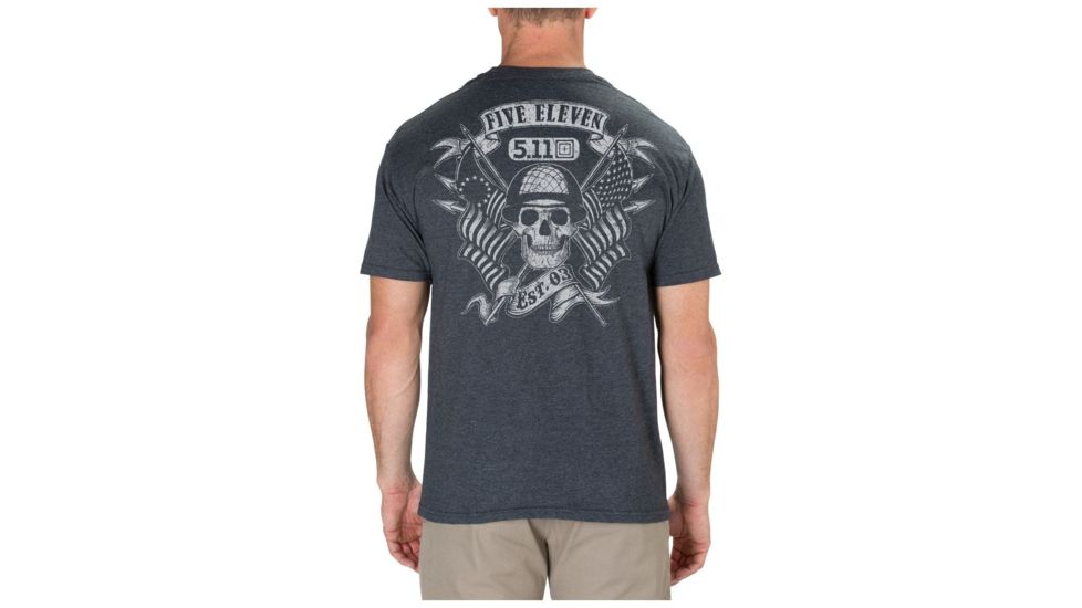 5.11 Tactical Banners &amp; Bayonets Tee, Charcoal Heather - 41191RRW-035-2XL