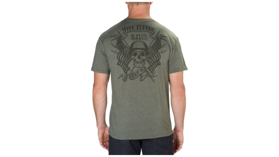 5.11 Tactical Banners &amp; Bayonets Tee, Military Green Heather - 41191RRW-223-2XL