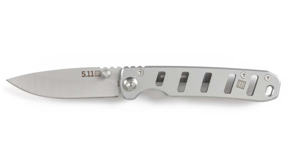 5.11 Tactical Base 3DP Folding Knife, 2.75in, Drop Point, 8CR13MOV Blade, Tumbld Steel, 1 SZ, 51156-988-1 SZ