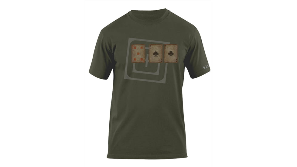 5.11 Tactical Card Tricks Logo T Shirt - Od Green - XL 41006AG-182-XL