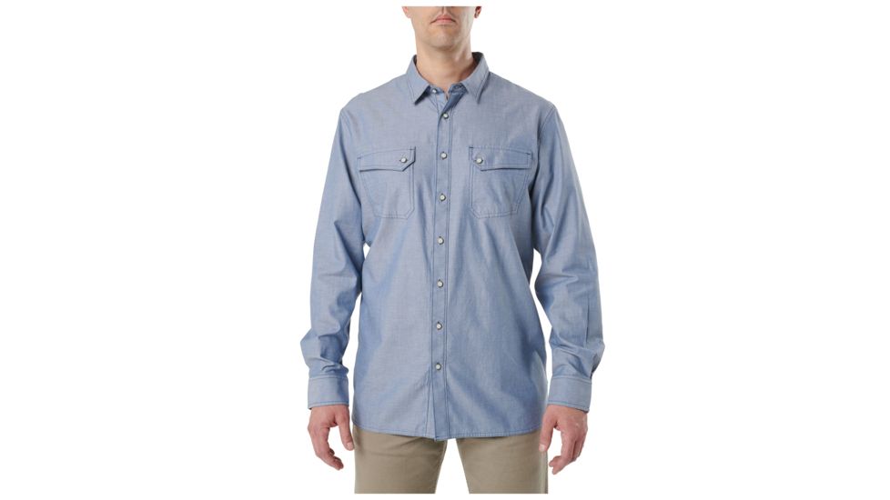 5.11 Tactical Chambray Long Sleeve Shirt, Diplomat, XS, 72464-764-XS
