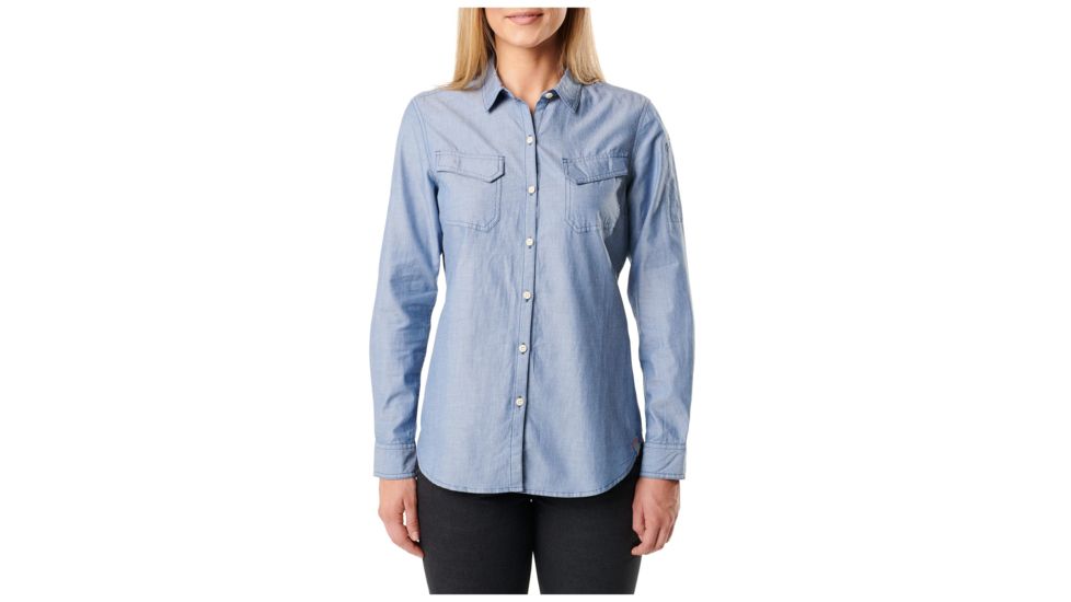 5.11 Tactical Chambray Long Sleeve Shirt - Women, Diplomat, XS, 62383-764-XS