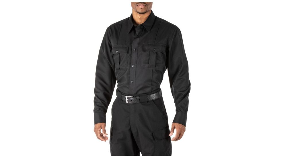 5.11 Tactical Class A Fast-Tac Twill Long Sleeve Shirt, Tall - Men's, Black, LT, 72510T-019-L-T