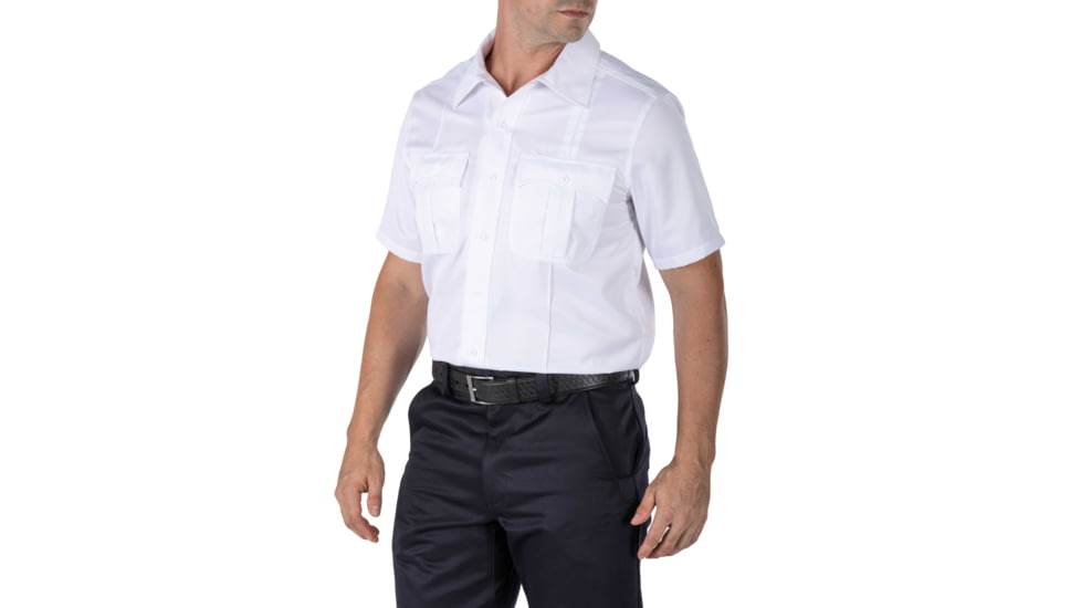 5.11 Tactical Cl A Fast-Tac Twill Short Sleeve Shirt - Mens, Regular, Uniform White, Extra Large, 71384-992-XL-R