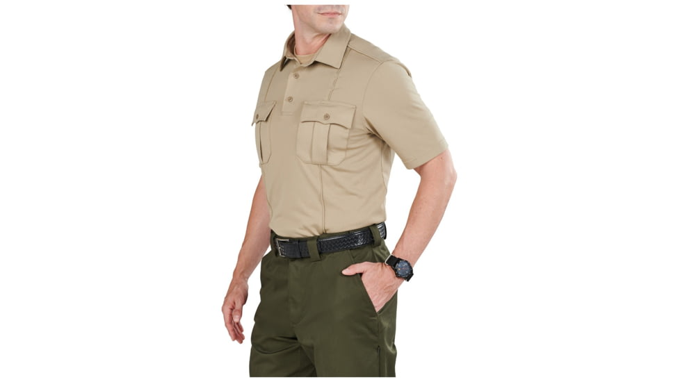 5.11 Tactical Class A Uniform Short Sleeve Polo - Men's, Extra Small, Regular, Silver Tan, 41238-160-XS-R