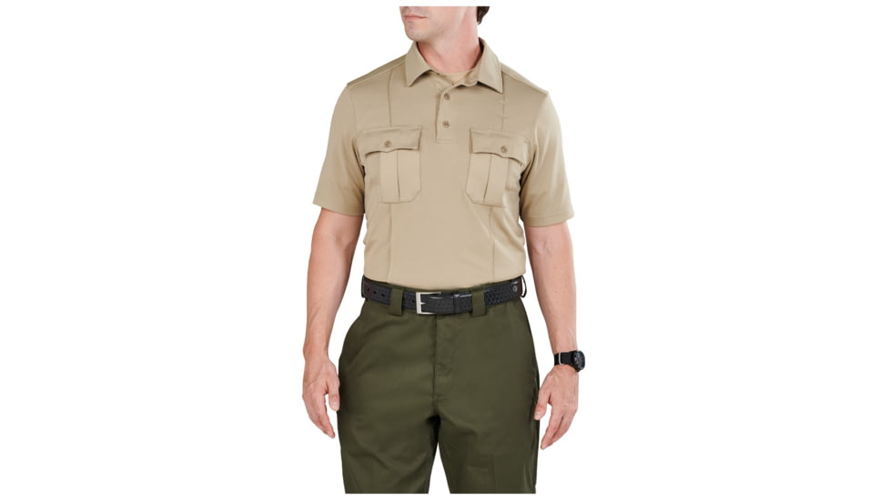 5.11 Tactical Class A Uniform Short Sleeve Polo - Men's, Extra Small, Regular, Silver Tan, 41238-160-XS-R