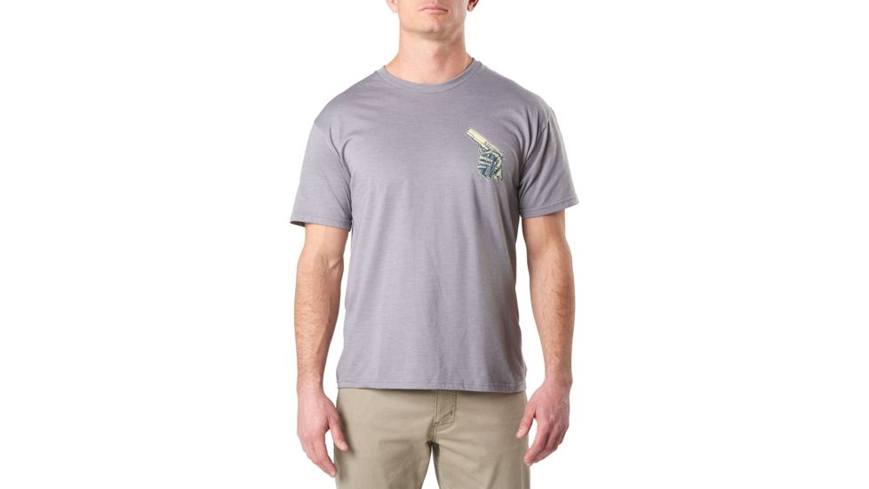 5.11 Tactical Cold Dead Hands 45 Tee, Grey Heather, M 41191EA-097-M