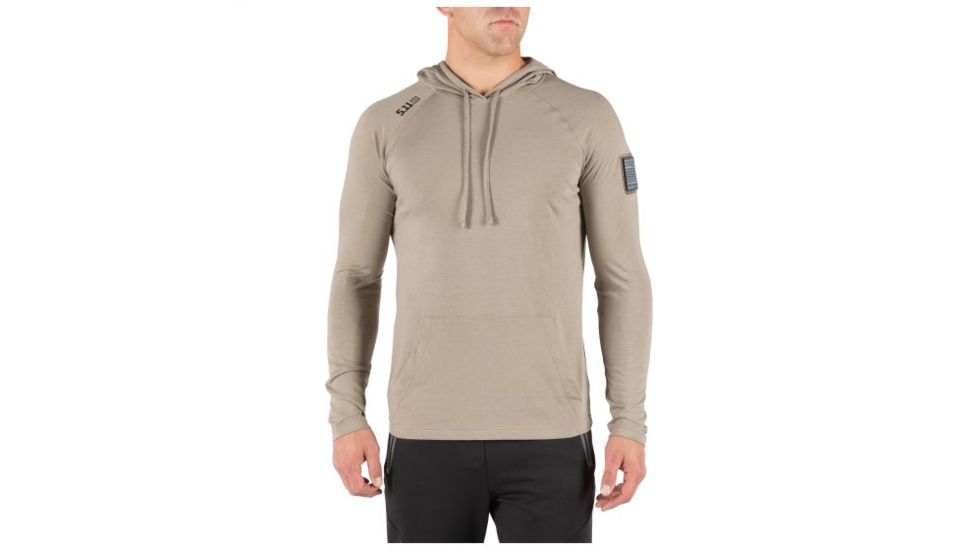 5.11 Tactical Cruiser Performance Long Sleeve Hoodie - Men's, Stone, Extra Small, 72139-070-XS