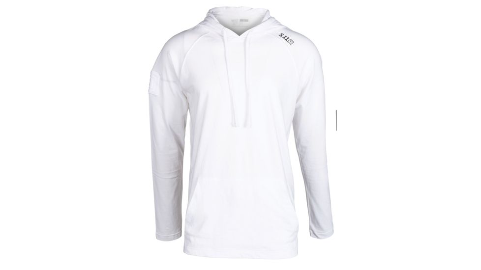 5.11 Tactical Cruiser Performance Long Sleeve Hoodie - Men's, White, Extra Small, 72139-010-XS