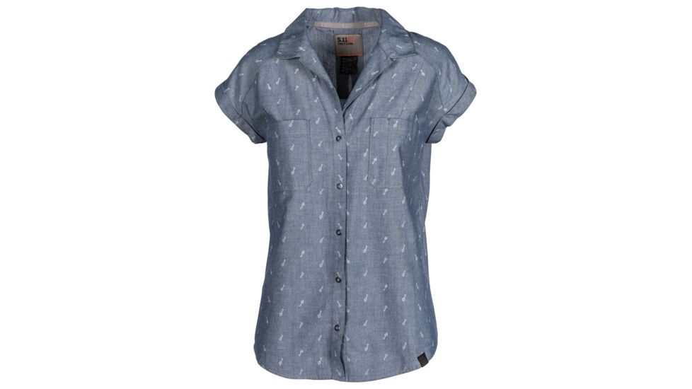 5.11 Tactical Cuff Key Short Sleeve Shirt - Women's, Chambray, Medium, 61319-634-M