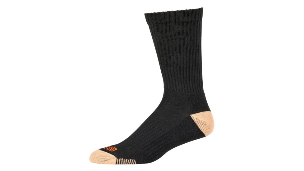 5.11 Tactical Cupron Year Round Crew Sock - Mens, Black, Large/Extra Large, 10042-019-L/XL