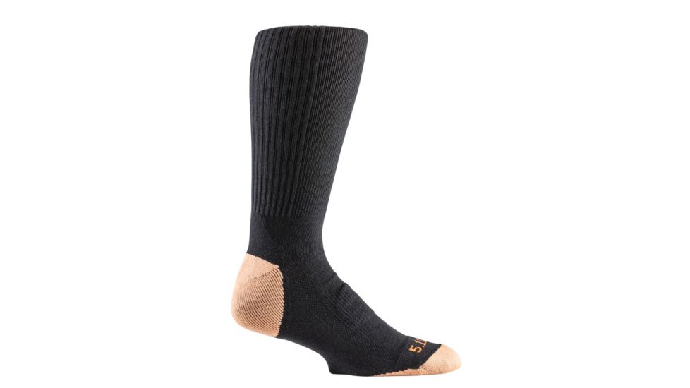 5.11 Tactical Cupron Year Round OTC Socks - Mens, Black, L/XL, 10043-019-L/XL