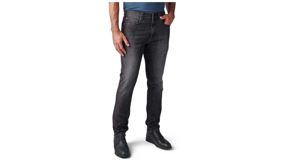 5.11 Tactical Defender-Flex Slim Jean w/7 Pockets - Mens, Stone Wash Charcoal, 38-36, 74465-150-38-36