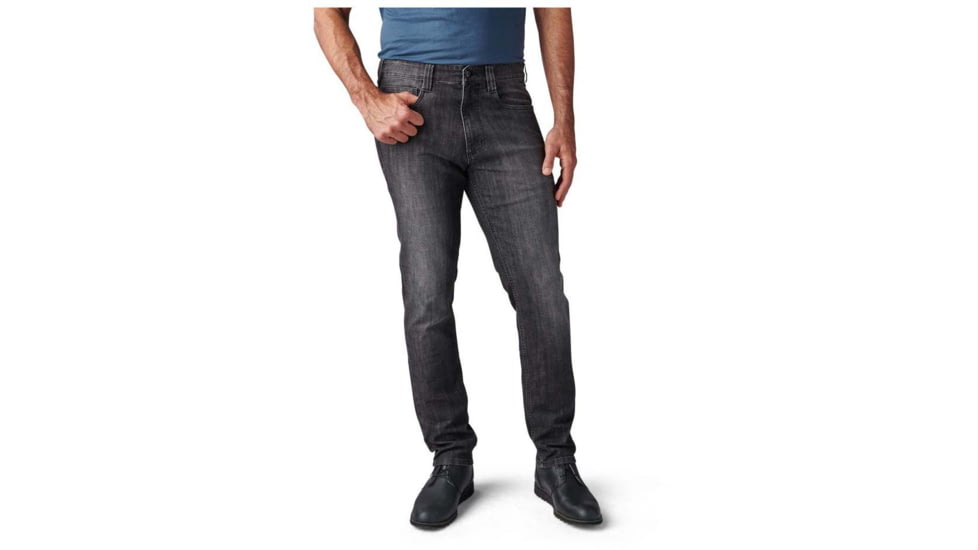 5.11 Tactical Defender-Flex Slim Jean w/7 Pockets - Mens, Stone Wash Charcoal, 38-36, 74465-150-38-36
