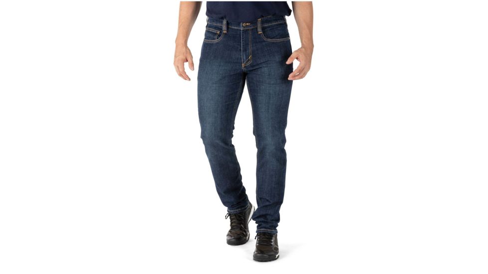 5.11 Tactical Defender-Flex Slim Jean - Mens, Stone Wash Indigo, 40-36, 74465-648-40-36