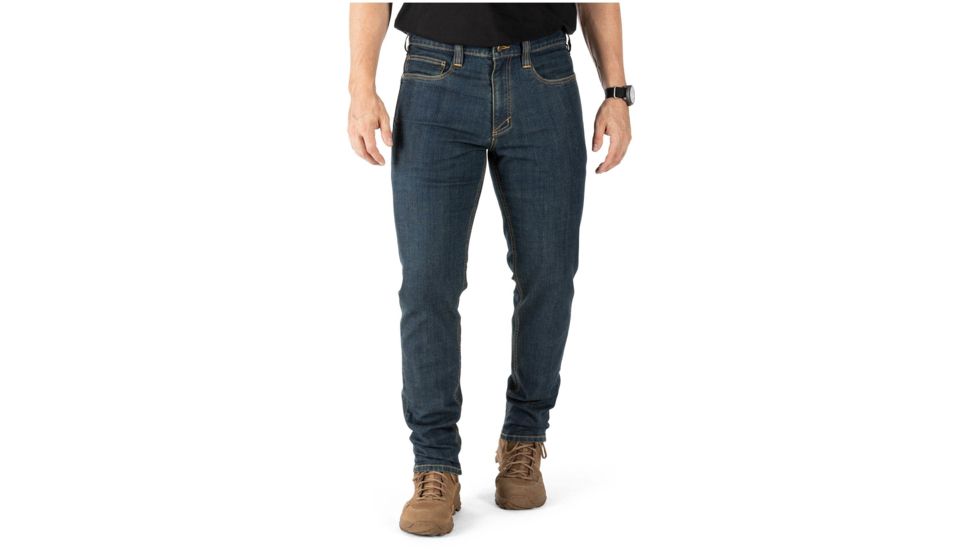 5.11 Tactical Defender Flex Slim Jeans - Men's, W34, L32, Tinted Wash Indigo, 74465-585-34-32