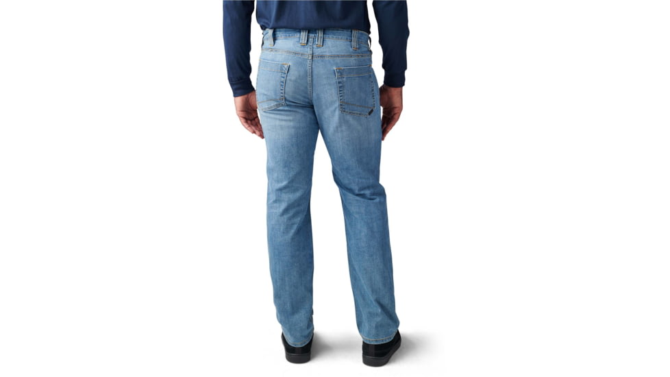 5.11 Tactical Defender-Flex Straight Jean w/7 Pockets - Mens, Light Wash Indigo, 33-32, 74477-646-33-32