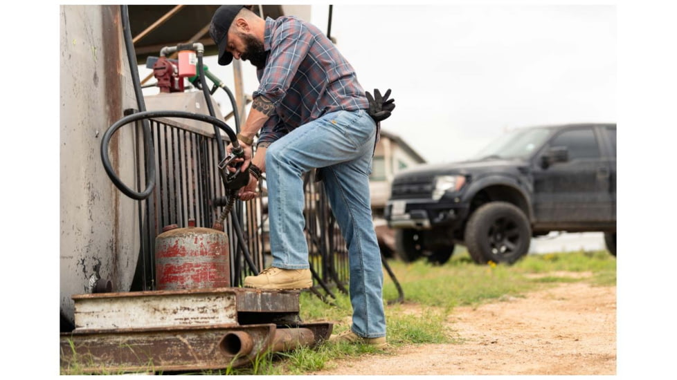 5.11 Tactical Defender-Flex Straight Jean w/7 Pockets - Mens, Light Wash Indigo, 33-32, 74477-646-33-32