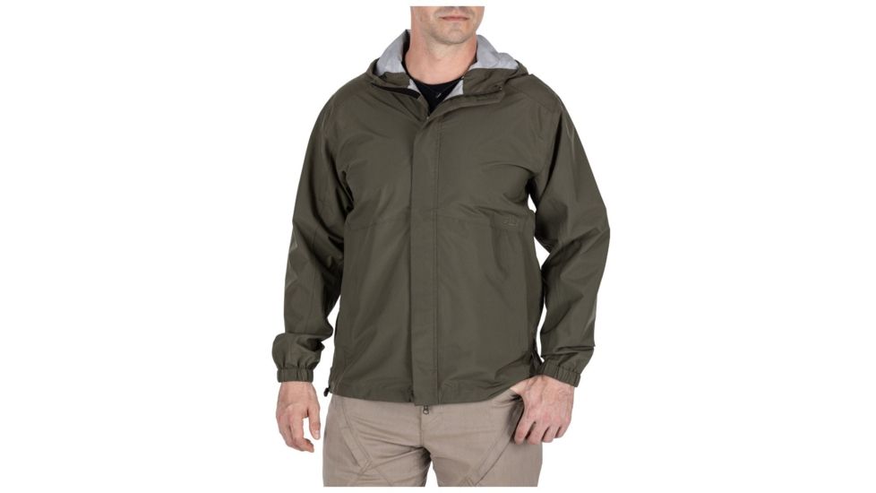 5.11 Tactical Duty Rain Shell Jacket - Mens, Ranger Green, M, 48353ABR-186-M