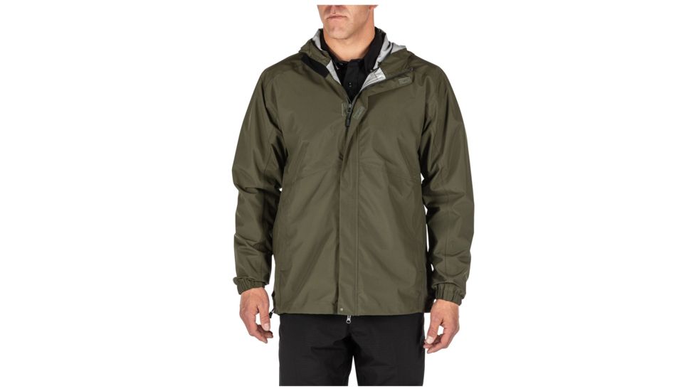 5.11 Tactical Duty Rain Shell Jacket - Mens, Sheriff Grn, S, 48353-890-S