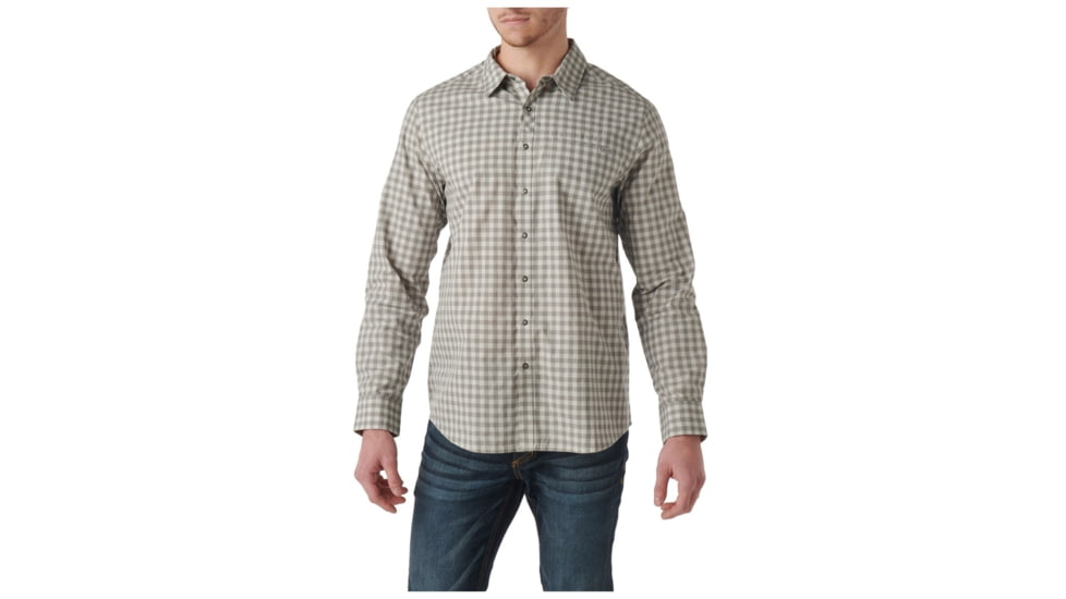 5.11 Tactical Echo Long Sleeve Shirt - Men's, Cinder Check, XL, 72494-616-XL