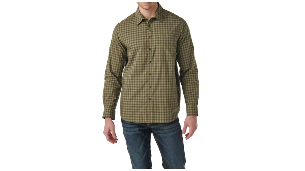 5.11 Tactical Echo Long Sleeve Shirt - Men's, Tank Green Chalk, M, 72494-617-M