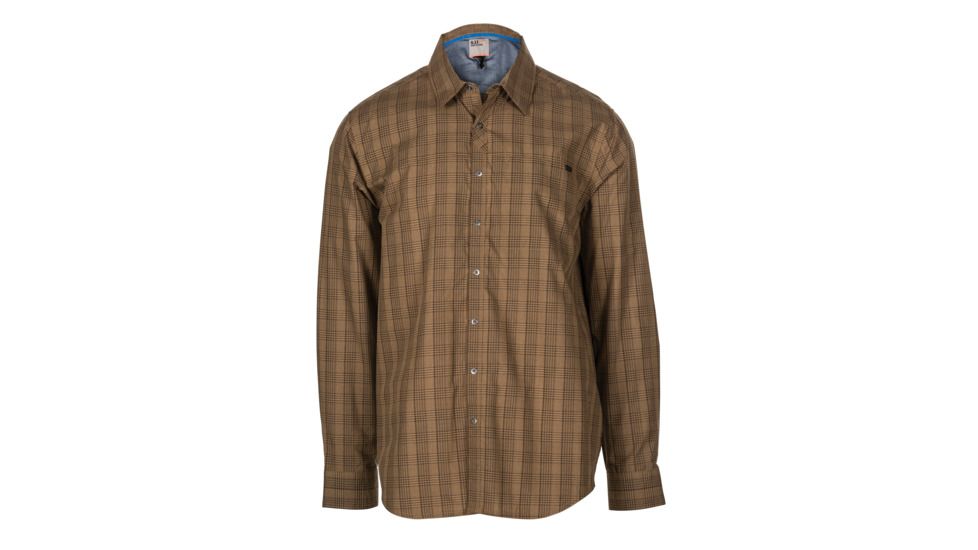 5.11 Tactical Echo Long Sleeve Shirt, Almond Plaid - 72494-287-2XL