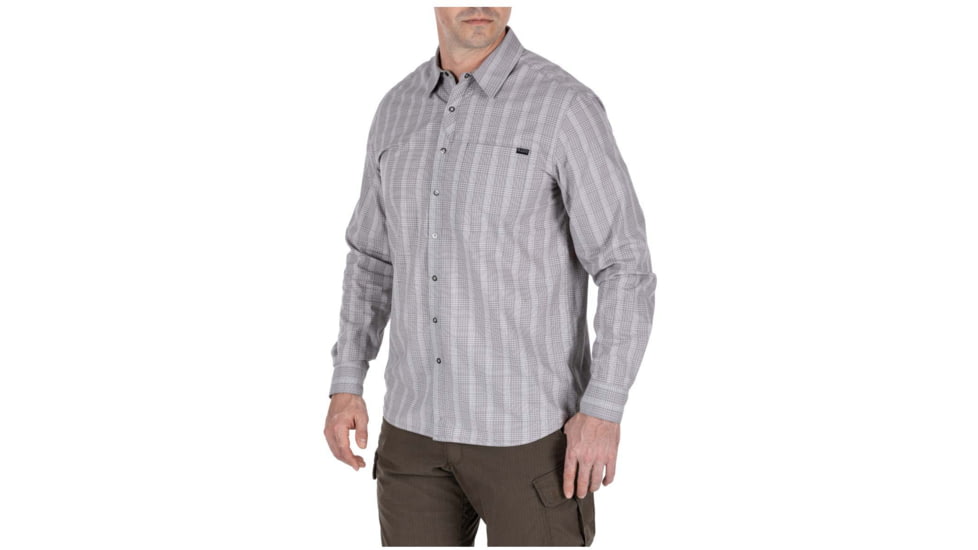 5.11 Tactical Echo Long Sleeve Shirt - Mens, Cinder Plaid, Large, 72494-583-L