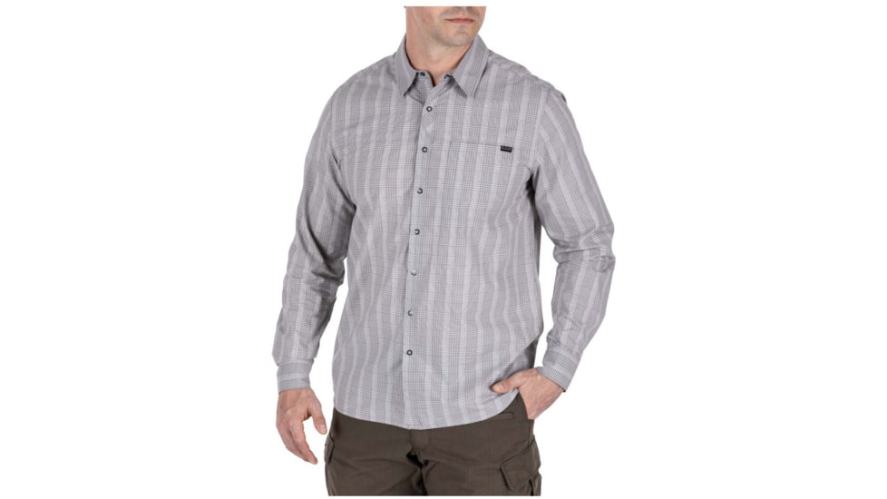5.11 Tactical Echo Long Sleeve Shirt - Mens, Cinder Plaid, Large, 72494-583-L
