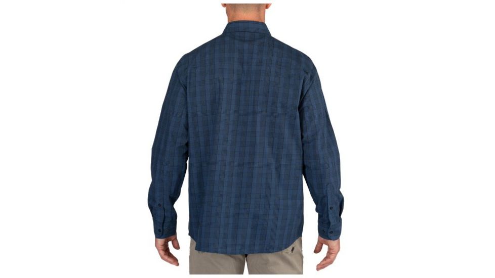 5.11 Tactical Echo Long Sleeve Shirt, Ensign Blue Plaid - 7249-468-82XL