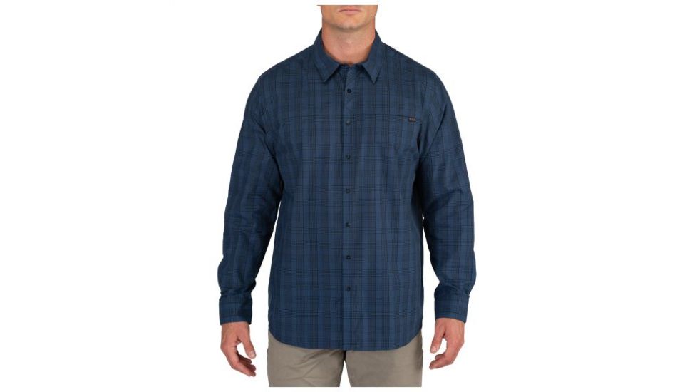 5.11 Tactical Echo Long Sleeve Shirt, Ensign Blue Plaid - 7249-468-82XL