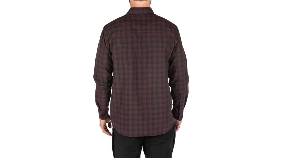 5.11 Tactical Echo Long Sleeve Shirt, Fig Plaid, 2XL, 72494-572-2XL