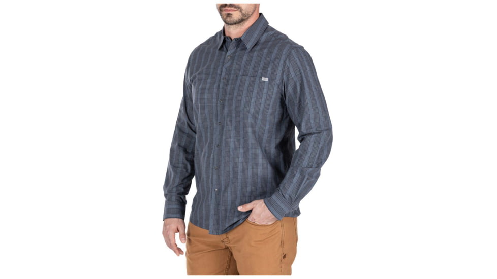 5.11 Tactical Echo Long Sleeve Shirt - Mens, Grey Blue Plaid, 2XL, 72494-577-2XL