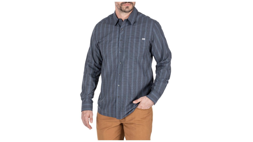 5.11 Tactical Echo Long Sleeve Shirt - Mens, Grey Blue Plaid, 2XL, 72494-577-2XL