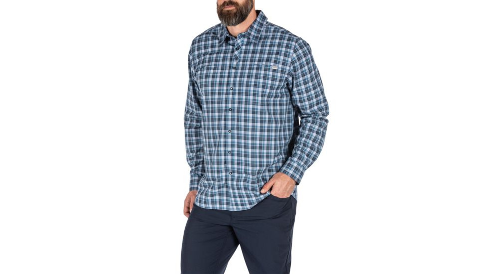 5.11 Tactical Echo Long Sleeve Shirt, Icelandic Plaid, 2XL, 72494-629-2XL