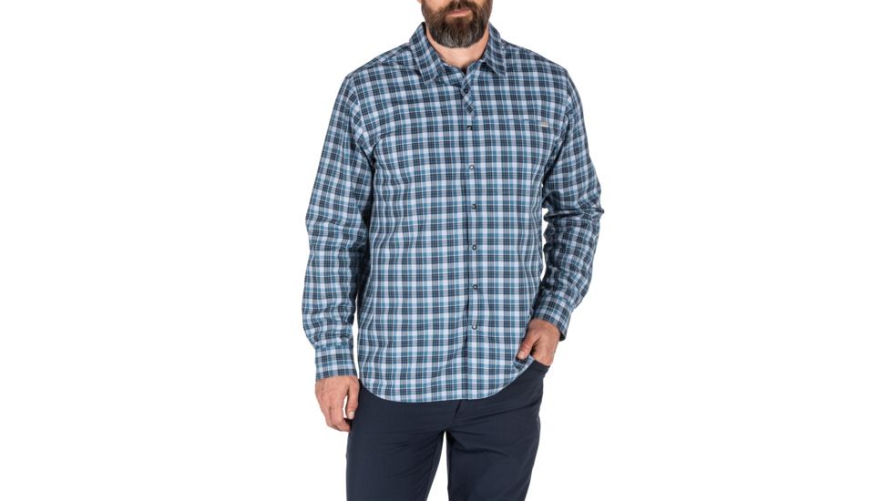 5.11 Tactical Echo Long Sleeve Shirt, Icelandic Plaid, 2XL, 72494-629-2XL