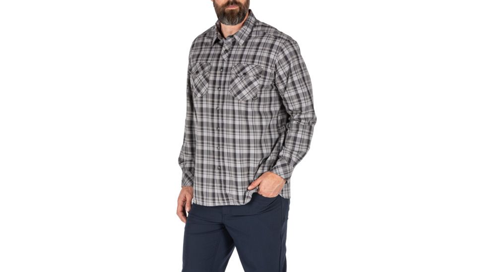 5.11 Tactical Echo Long Sleeve Shirt, Lunar Plaid, 2XL, 72494-381-2XL