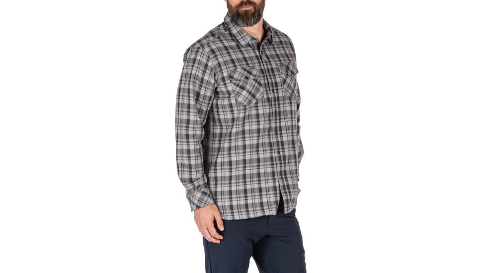 5.11 Tactical Echo Long Sleeve Shirt, Lunar Plaid, 2XL, 72494-381-2XL