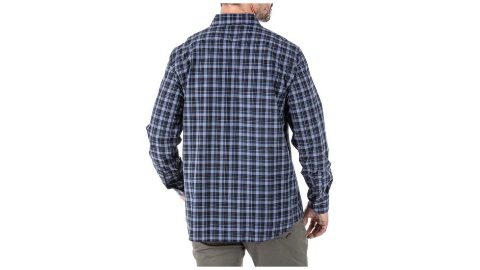 5.11 Tactical Echo Long Sleeve Shirt, Peacoat Plaid, Medium, 72494-810-M