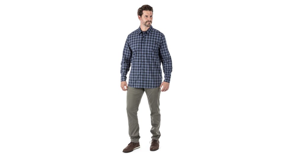 5.11 Tactical Echo Long Sleeve Shirt, Peacoat Plaid, Medium, 72494-810-M