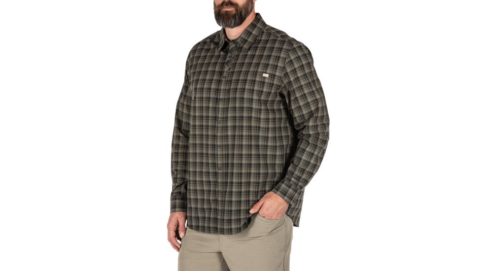 5.11 Tactical Echo Long Sleeve Shirt, Ranger Green Plaid, Small, 72494-811-S