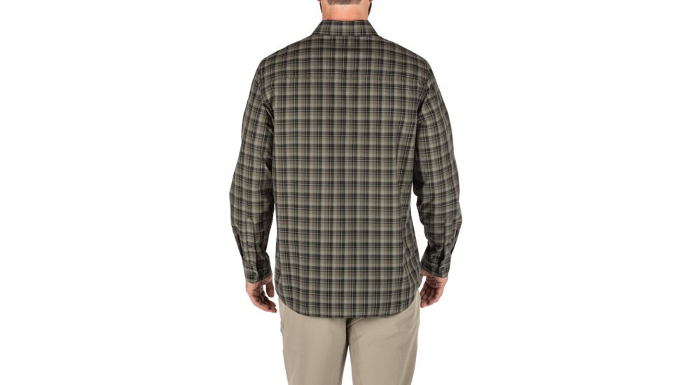 5.11 Tactical Echo Long Sleeve Shirt, Ranger Green Plaid, Small, 72494-811-S