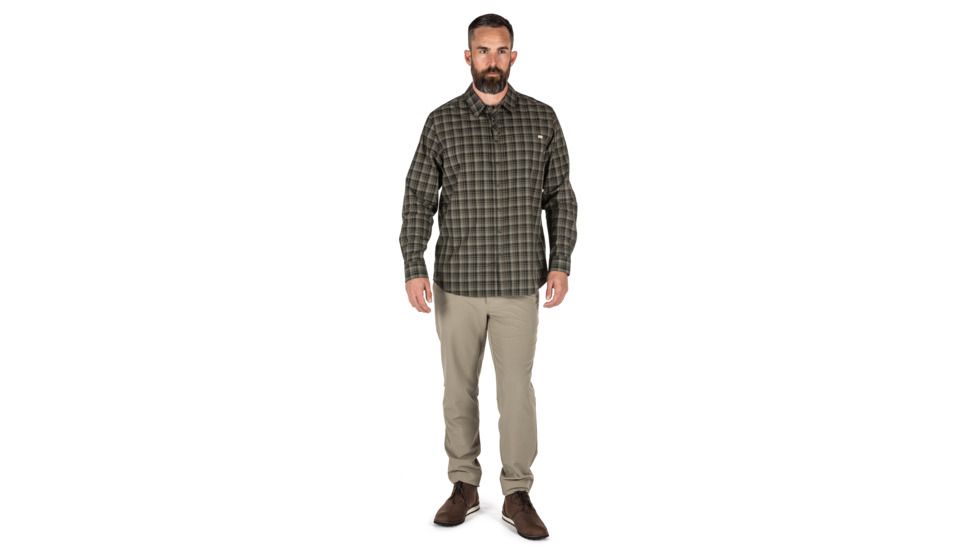 5.11 Tactical Echo Long Sleeve Shirt, Ranger Green Plaid, Small, 72494-811-S