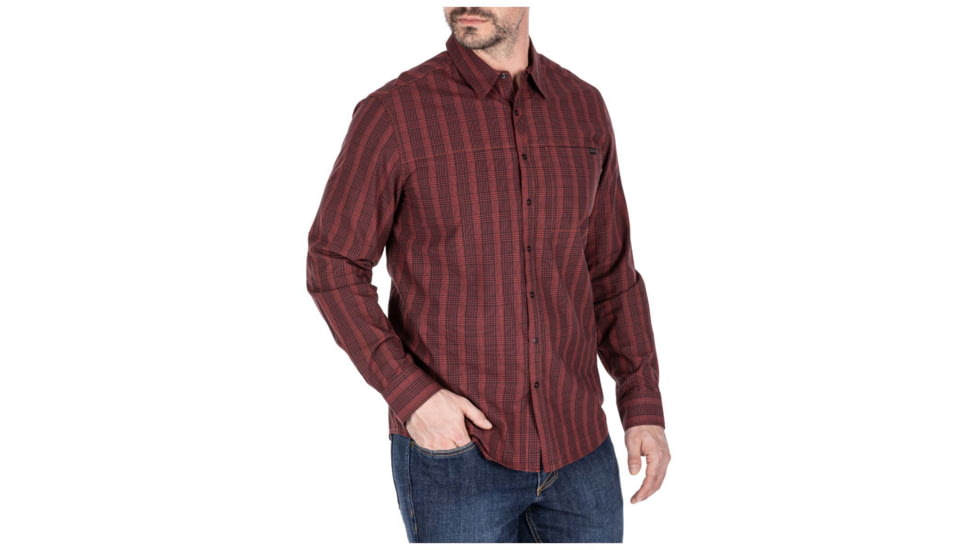 5.11 Tactical Echo Long Sleeve Shirt - Mens, Red Jasper Plaid, 2XL, 72494-576-2XL