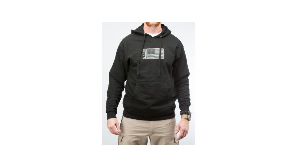 5.11 Tactical Embroidered Flag Hoodie, Black - 42182AF019XXL