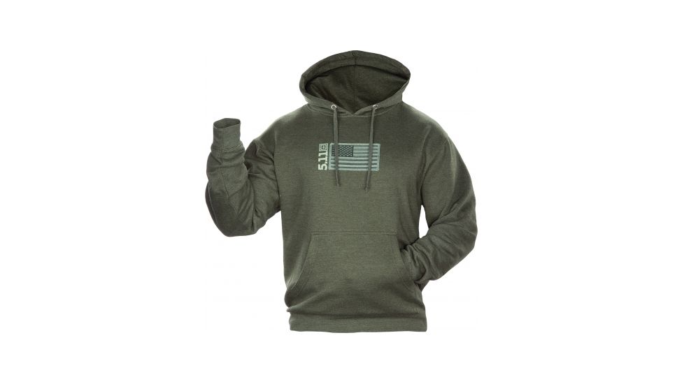 5.11 Tactical Embroidered Flag Hoodie, Fatigue - 42182AF200XXL