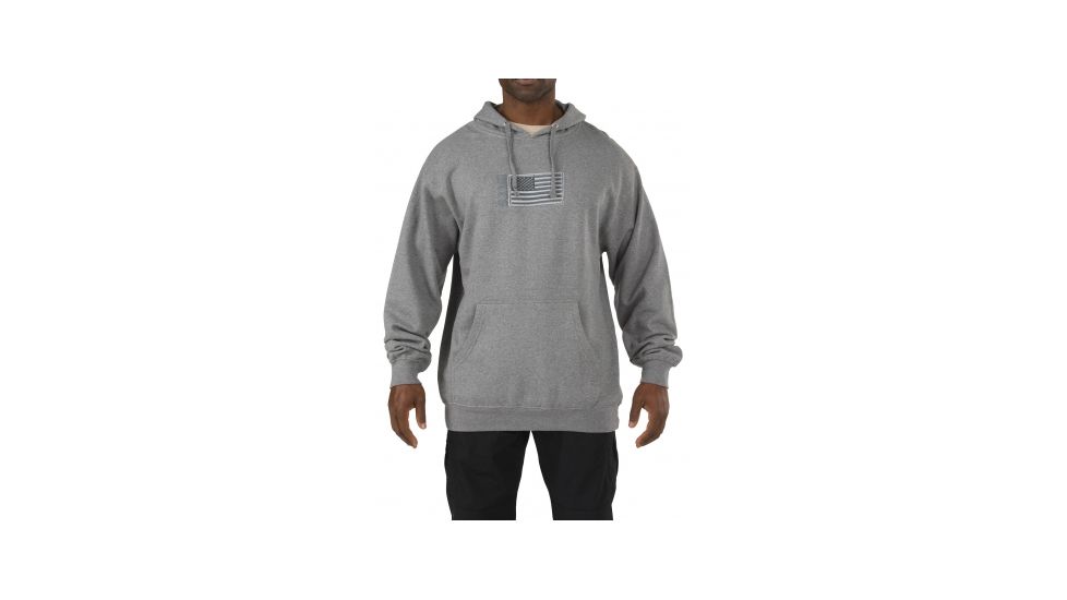 5.11 Tactical Embroidered Flag Hoodie, Gun Metal Gray - 42182AF032XXL
