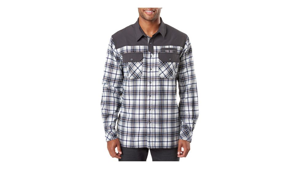 5.11 Tactical Endeavor L/s Flannel Shirt, Battleship Plaid - 72468-147-M