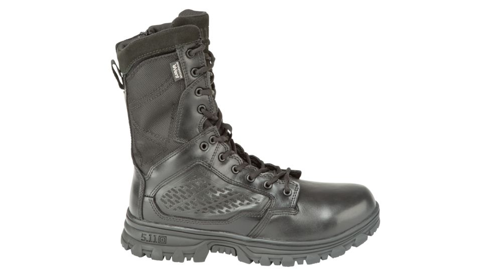 5.11 Tactical Evo Boots 8in. Waterproof w/Side Zipper, BLACK, 9.5 123120199.5R