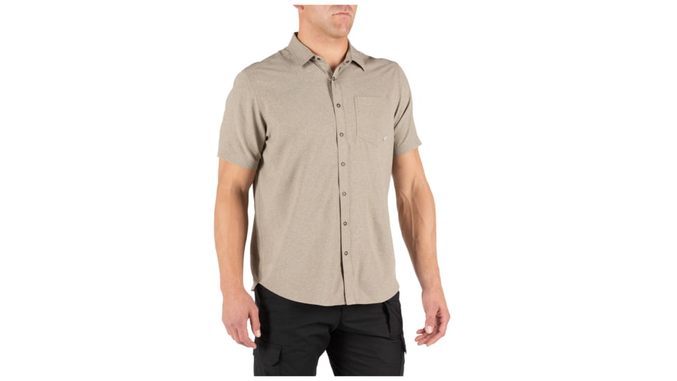 5.11 Tactical Evolution Short Sleeve Shirt - Mens, Khaki Heather, 2XL, 71387-363-2XL